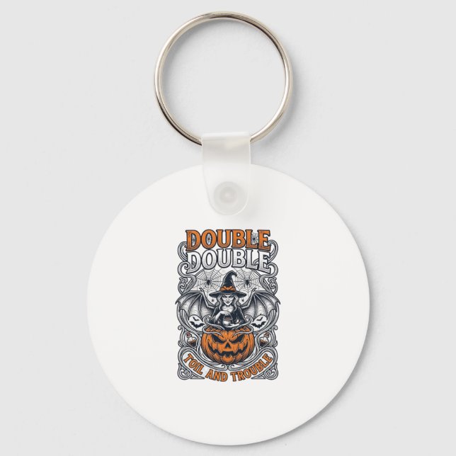 Porte-clés Double peine Malheur Sorcière Citrouille Halloween (Recto)