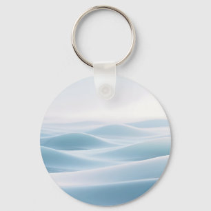 Porte-clés Douces Dunes Bleues enneigées Sérénité d'Hiver