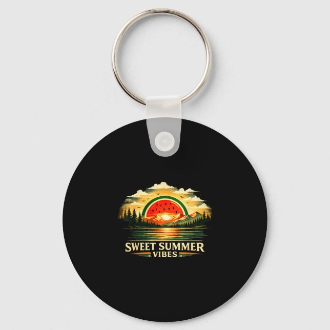 Porte-clés Douces vibrations d'été pastèque coucher de soleil (Recto)