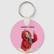 Douces vibrations Fille au sweat-shirt Strawberry