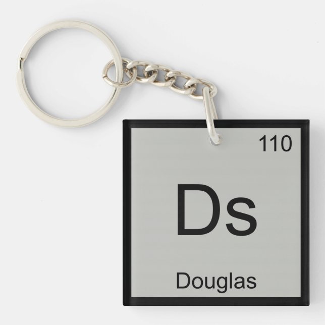 Porte-clés Douglas Nom Chimie Élément Tableau Périodique (Devant)