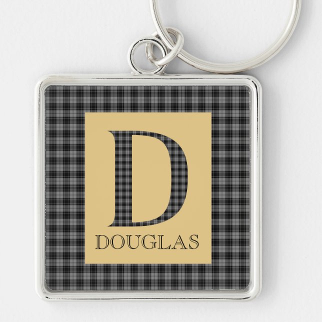 Porte-clés Douglas Tartan Monogramme D  (Devant)