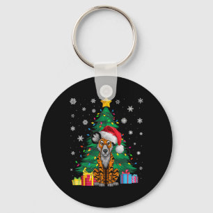 Porte-clés Doux moche Xmas Tree éclaire le chien sauvage afri
