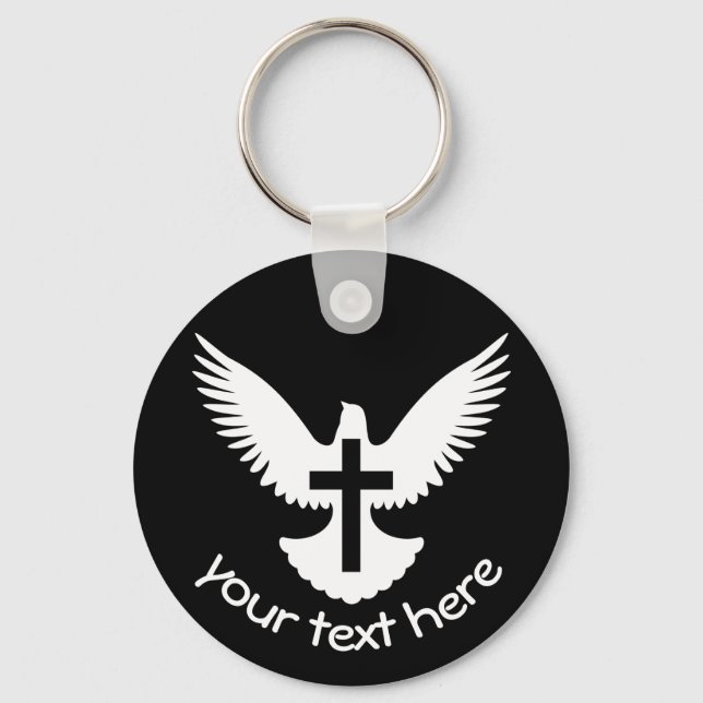 Porte-clés Dove avec croix (Recto)