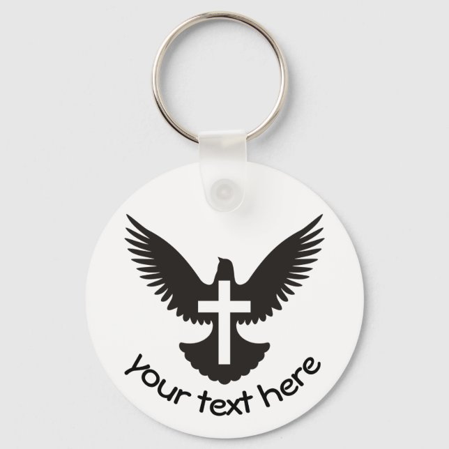 Porte-clés Dove avec croix (Recto)