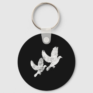 Porte-clés Dove Voler Vintage Deux Pigeon Tee Cadeau Oiseau
