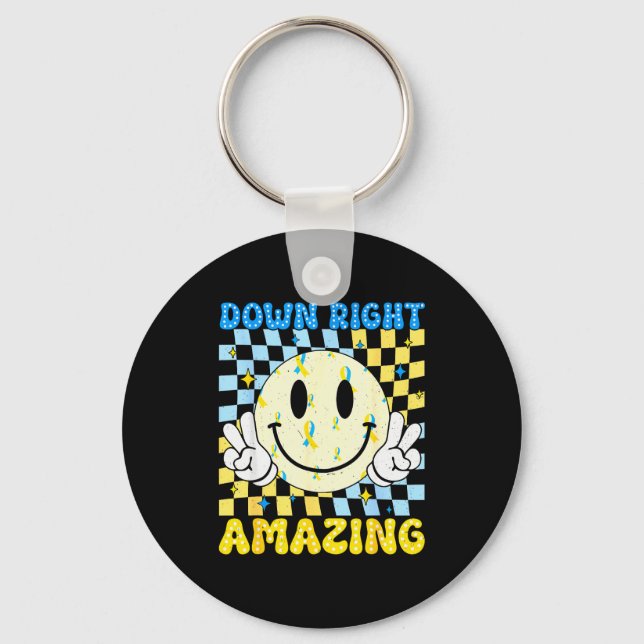 Porte-clés Down Right Amazing World Down Syndrome Awareness B (Recto)
