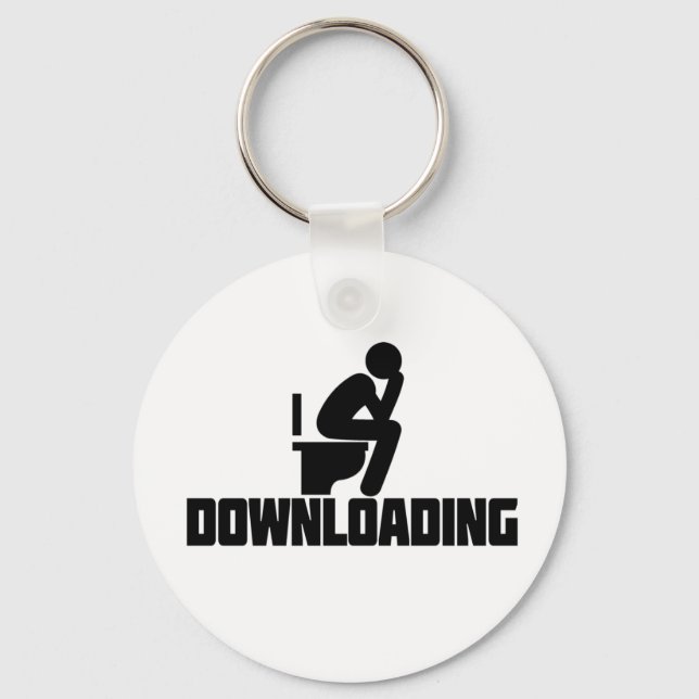 Porte-clés Downloading - Funny Toilet Pooping  (Recto)