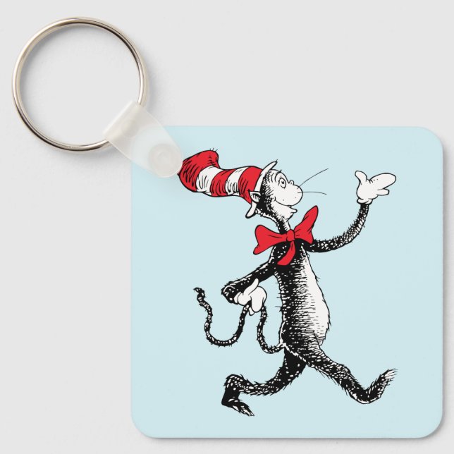 Porte-clés Dr Seuss | Chat dans la marche des chats Casquette (Recto)