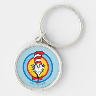 Porte-clés Dr. Seuss Graphisme de tête de Chat dans le Chap