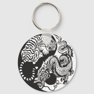 Porte-clés dragon and tiger yin yang