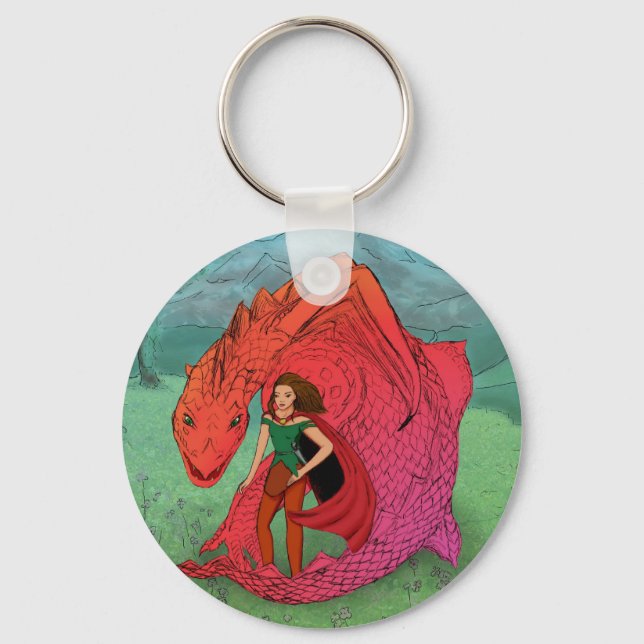 Porte-clés Dragon Bébé Rouge (Recto)