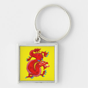 Porte-clés Dragon d'Asie Rouge génial