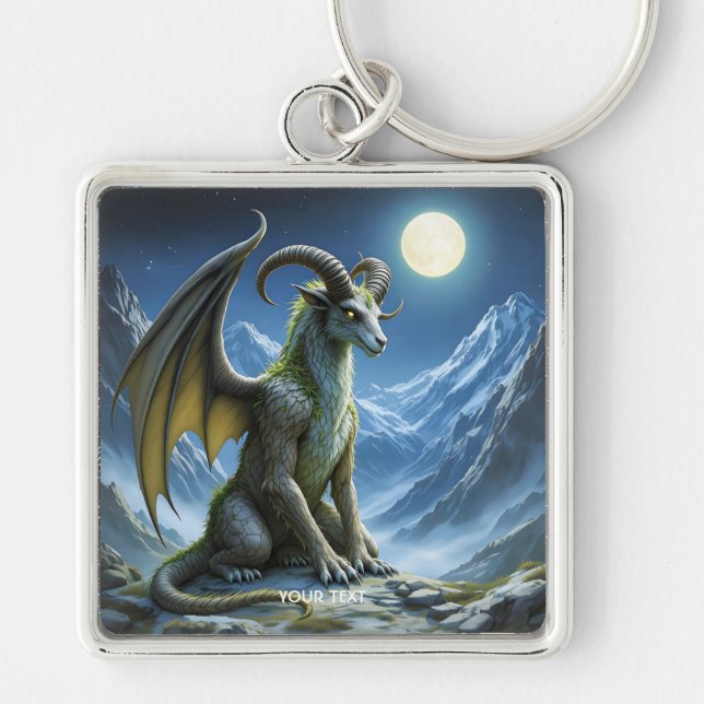 Porte-clés Dragon de Bélier Mythique Mignon Fantastique (Devant)