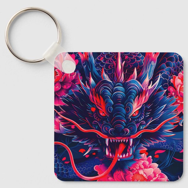 Porte-clés Dragon de Furie de Fleur Fantastique (Recto)