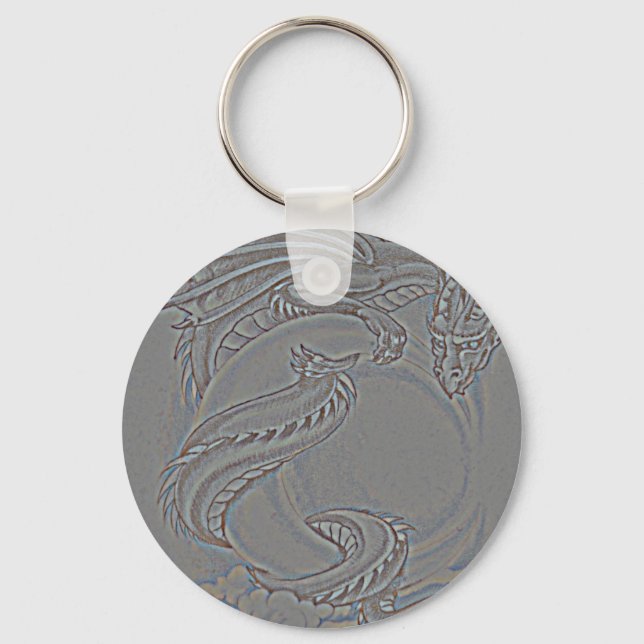Porte-clés Dragon de lune d'argent (Recto)
