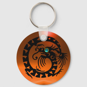 Porte-clés DRAGON DE NAGE, noir, agneau bleu, jaune orange