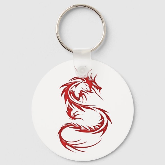 Porte-clés Dragon de tatouage rouge (Recto)