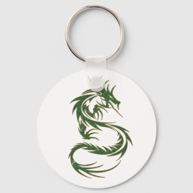 Porte-clés Dragon de tatouage vert (Recto)