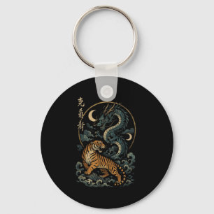 Porte-clés Dragon Japonais De Tigre Yin Et Yang Mythique Pâqu