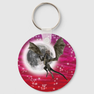 Porte-clés Dragon Noir - Créature Fantastique Mythique Ciel R