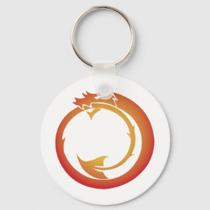 Porte-clés Dragon orange jaune Ouroboros
