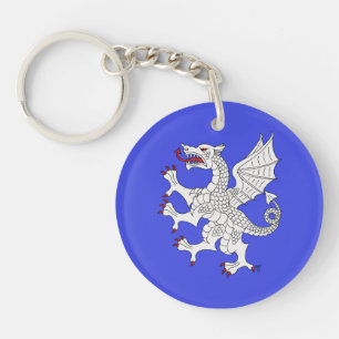 Porte-clés Dragon Rampant Argent