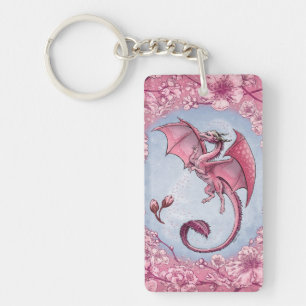 Porte-clés Dragon rose d'art d'imaginaire de nature de