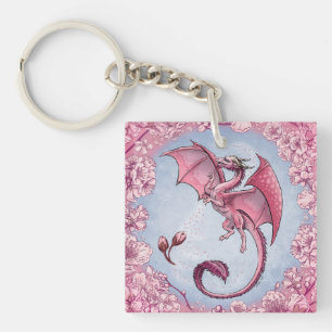 Porte-clés Dragon rose d'art d'imaginaire de nature de