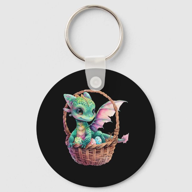 Porte-clés Dragon vert mignon Oeufs de chasse de Pâques Oeufs (Recto)