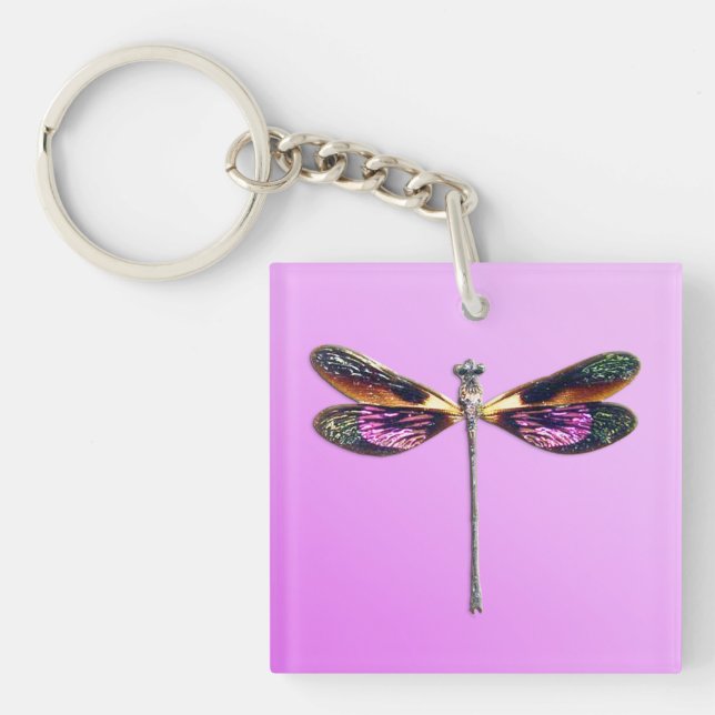 Porte-clés Dragonfly - argent, or, violet et noir (Devant)