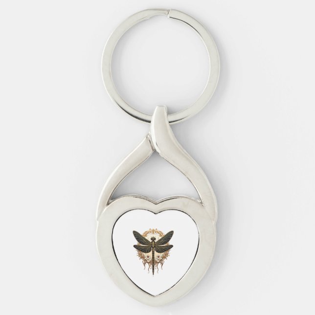 Porte-clés Dragonfly Art Nouveau élégant Steampunk (Devant)