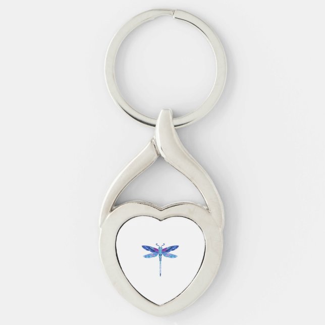 Porte-clés Dragonfly Blue dessin mignon cadeau (Devant)