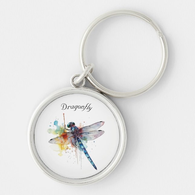 Porte-clés Dragonfly colorée personnalisable (Devant)