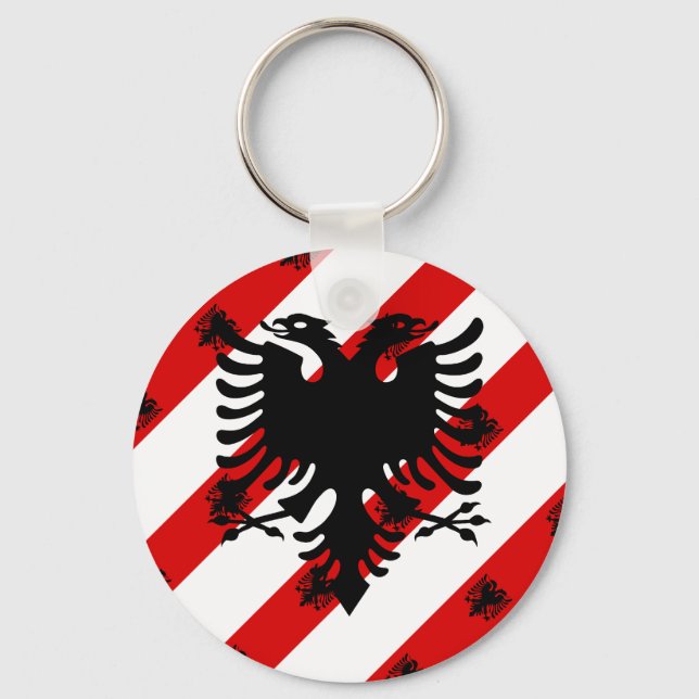 Porte-clés Drapeau à rayures albanais (Recto)