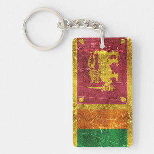 Porte-clés Drapeau âgé et rayé de cru du Sri Lanka