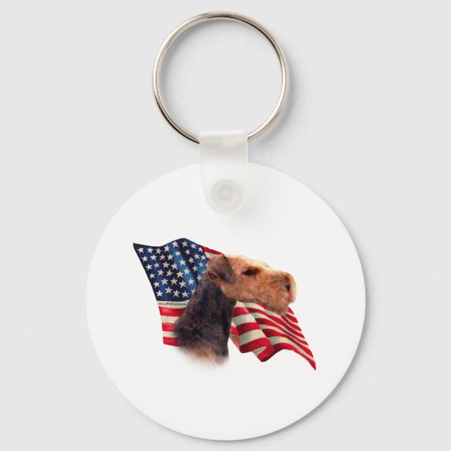 Porte-clés Drapeau Airedale Terrier (Recto)