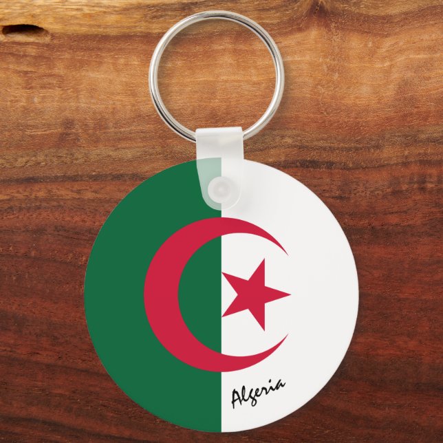 Porte-clés Drapeau algérien et fête de l'Algérie, patriotes / (Recto)