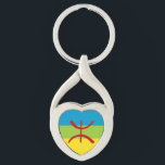 Porte-clés Drapeau Amazigh Drapeau Berber Drapeau Kabyles<br><div class="desc">Célébrez la culture et le patrimoine amazigh - Ce cadeau unique honore la beauté de la langue, de l'art et des traditions amazigh. Doté de symboles comme le drapeau et l'alphabet amazigh, il est parfait pour ceux qui chérissent la culture berbère, le patrimoine kabyle, ou la riche histoire des communautés...</div>