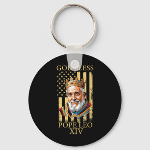 Porte-clés Drapeau Américain 2025, Dieu bénisse le pape Leo X