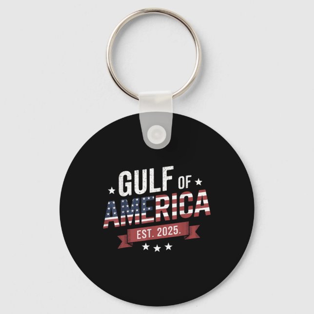 Porte-clés Drapeau Américain 2025 Golfe Rétro Mexique (Recto)