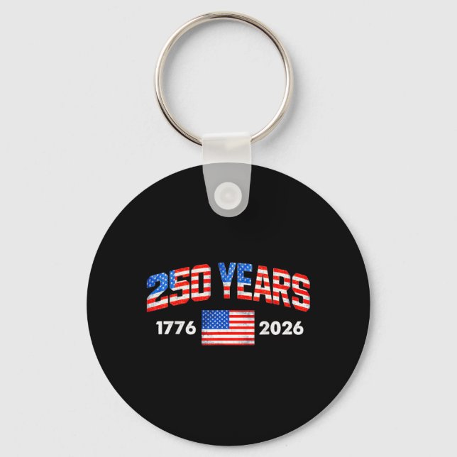 Porte-clés Drapeau américain 250 ans 1776 2026 250e (Recto)