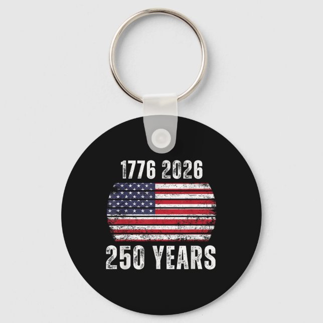 Porte-clés Drapeau américain 250e anniversaire États-Unis Joy (Recto)