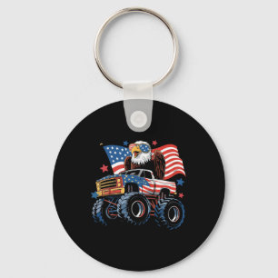Porte-clés Drapeau américain 4 juillet Monster Truck Bald Eag