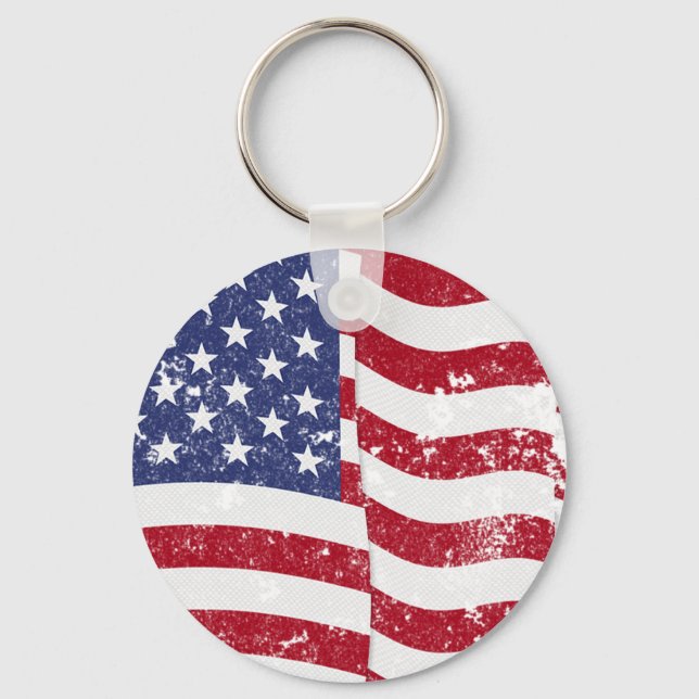 Porte-clés Drapeau américain agité - désorganisé (Recto)
