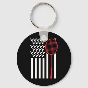 Porte-clés Drapeau Américain Avec Navettes Drôle Badminton T