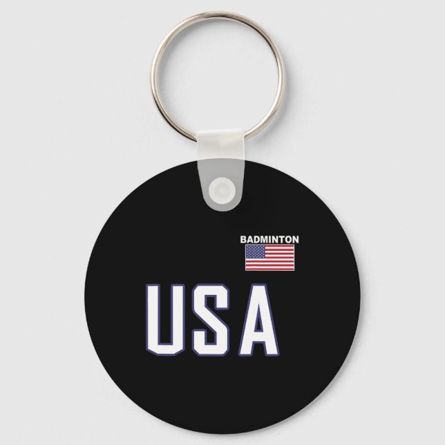 Porte-clés Drapeau américain Badminton Équipe Joueur Cool Équ (Recto)