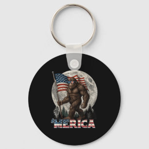 Porte-clés Drapeau américain Bigfoot Drôle 4 juillet Hommes R