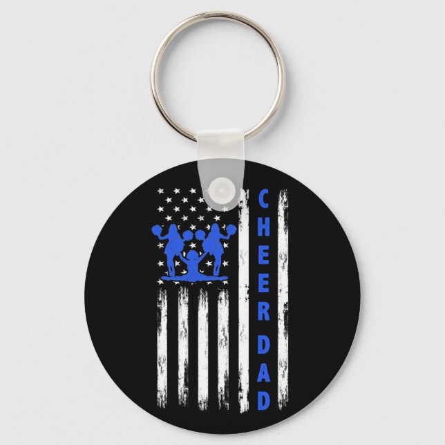 Porte-clés Drapeau américain Cheer Papa Cheerled Cheer Leader (Recto)