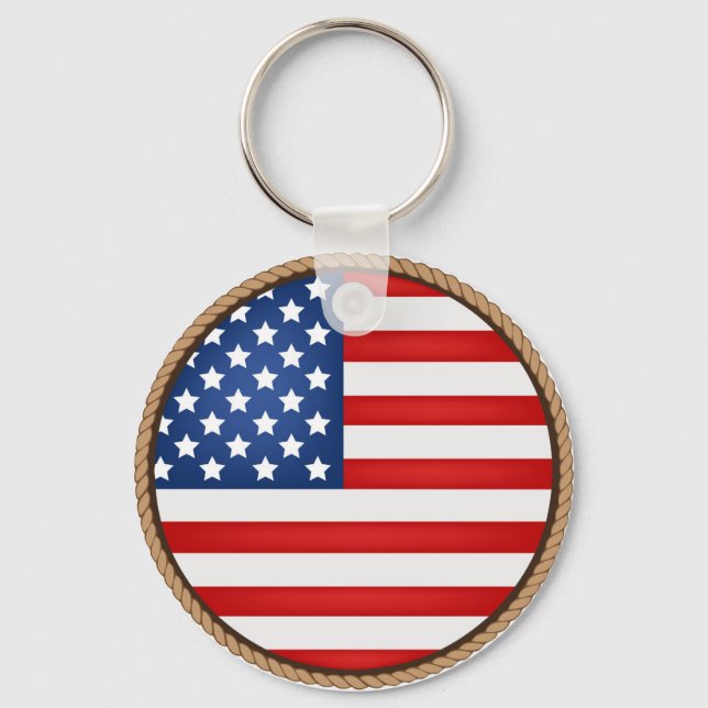 Porte-clés Drapeau américain cool (Recto)